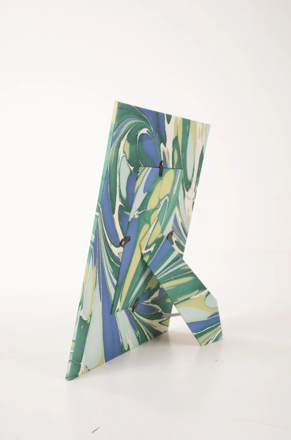 Green and Blue Hand-Marbled Large Wall Picture Frame
