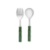 Green "Bamboo" Serving Pieces, Set of 2