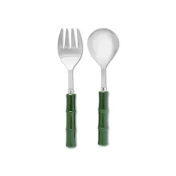 Green "Bamboo" Serving Pieces, Set of 2