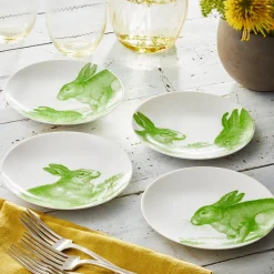 Green Bunnies Canape Plates