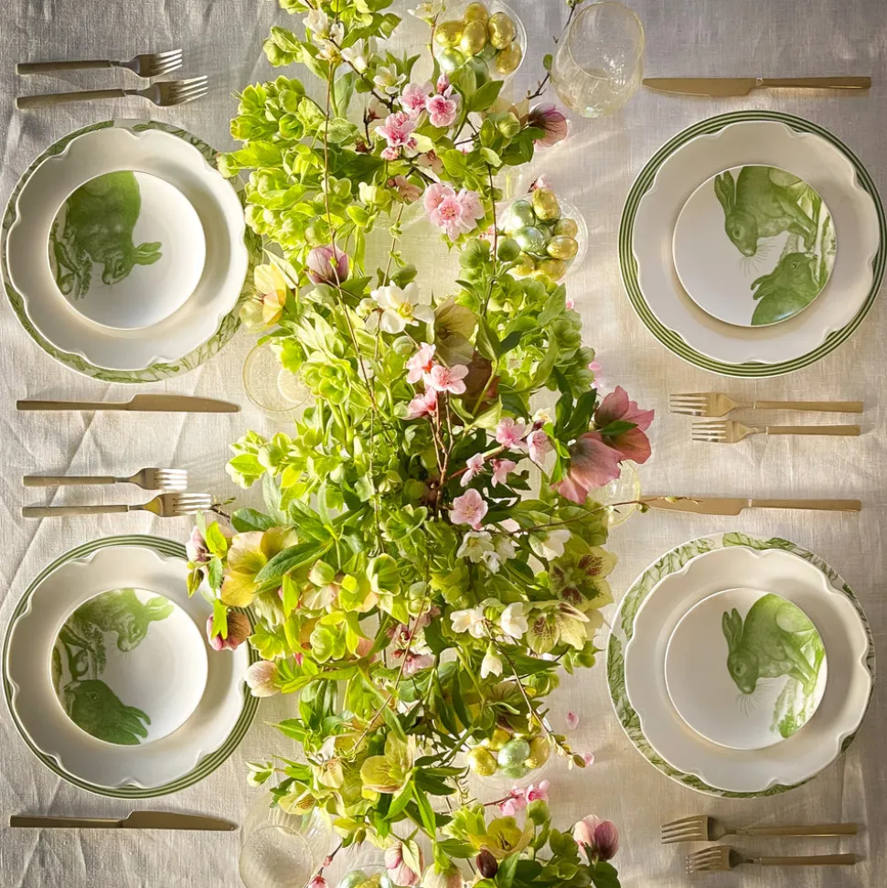 Green Bunnies Canape Plates