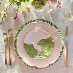 Green Bunnies Canape Plates