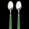Green Dessert Spoons, Set of 2