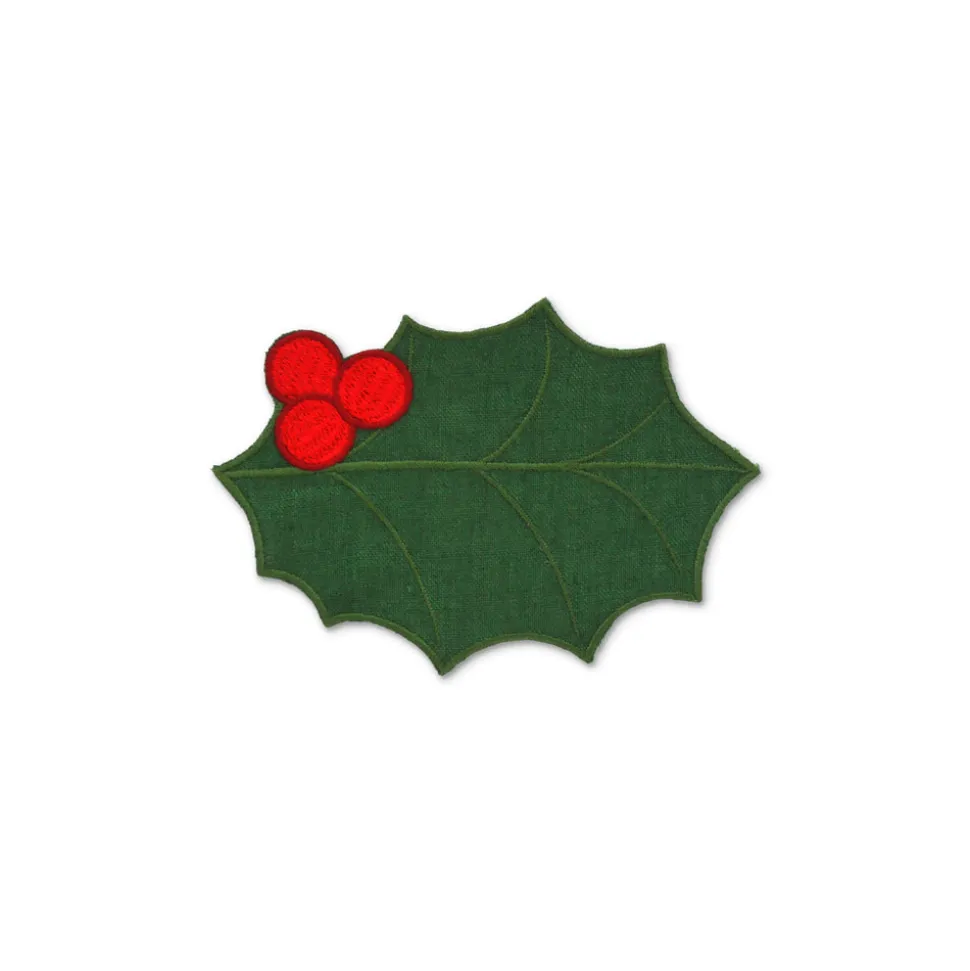 Green Holly Leaf Cocktail Napkins, Set of 4