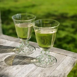 Green Pom Wine Glass