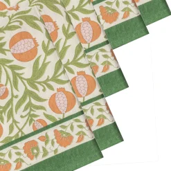 Grenadine Orange & Green Napkins, Set of 6