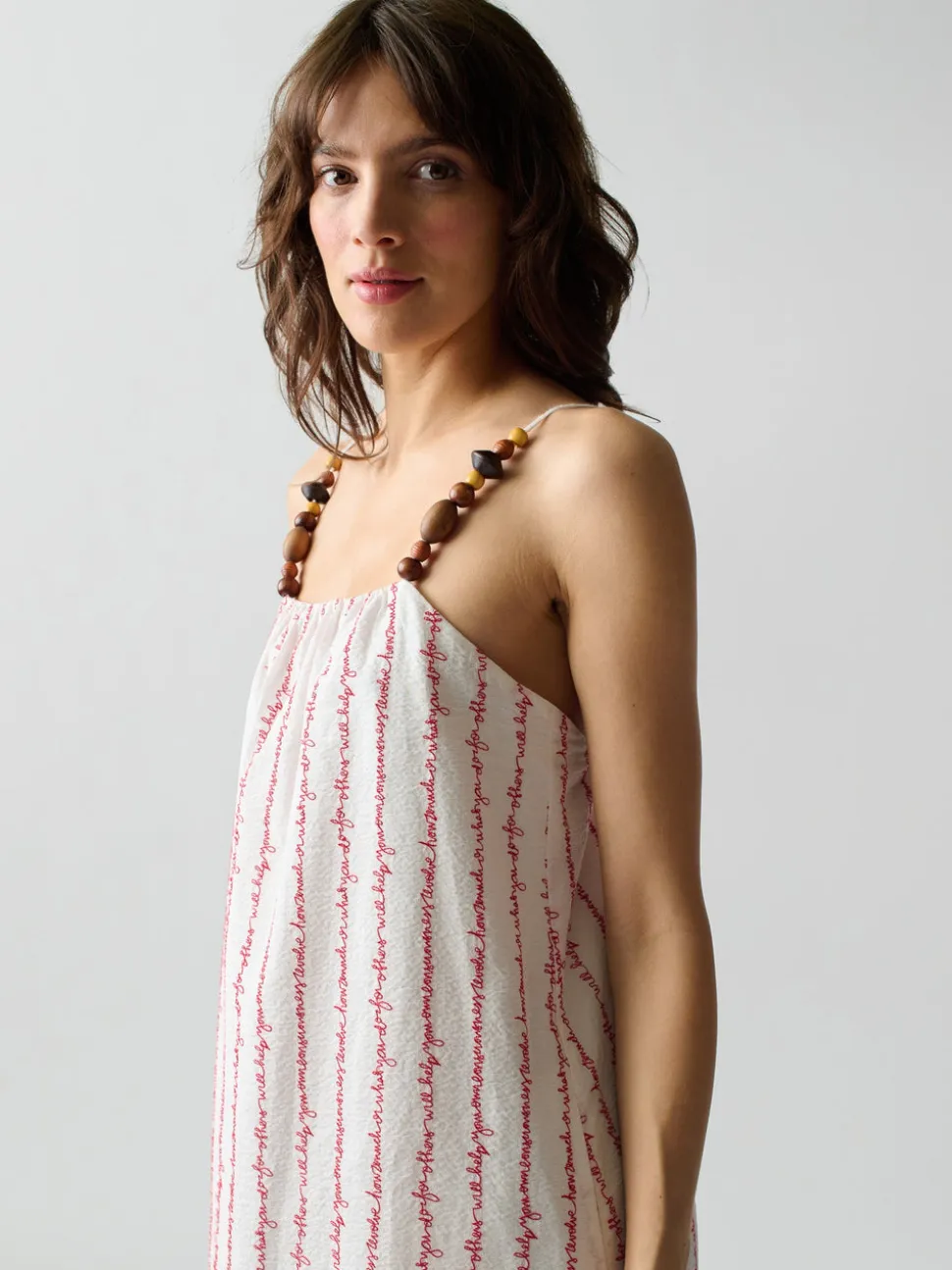 Grikos Stripe Dress in White