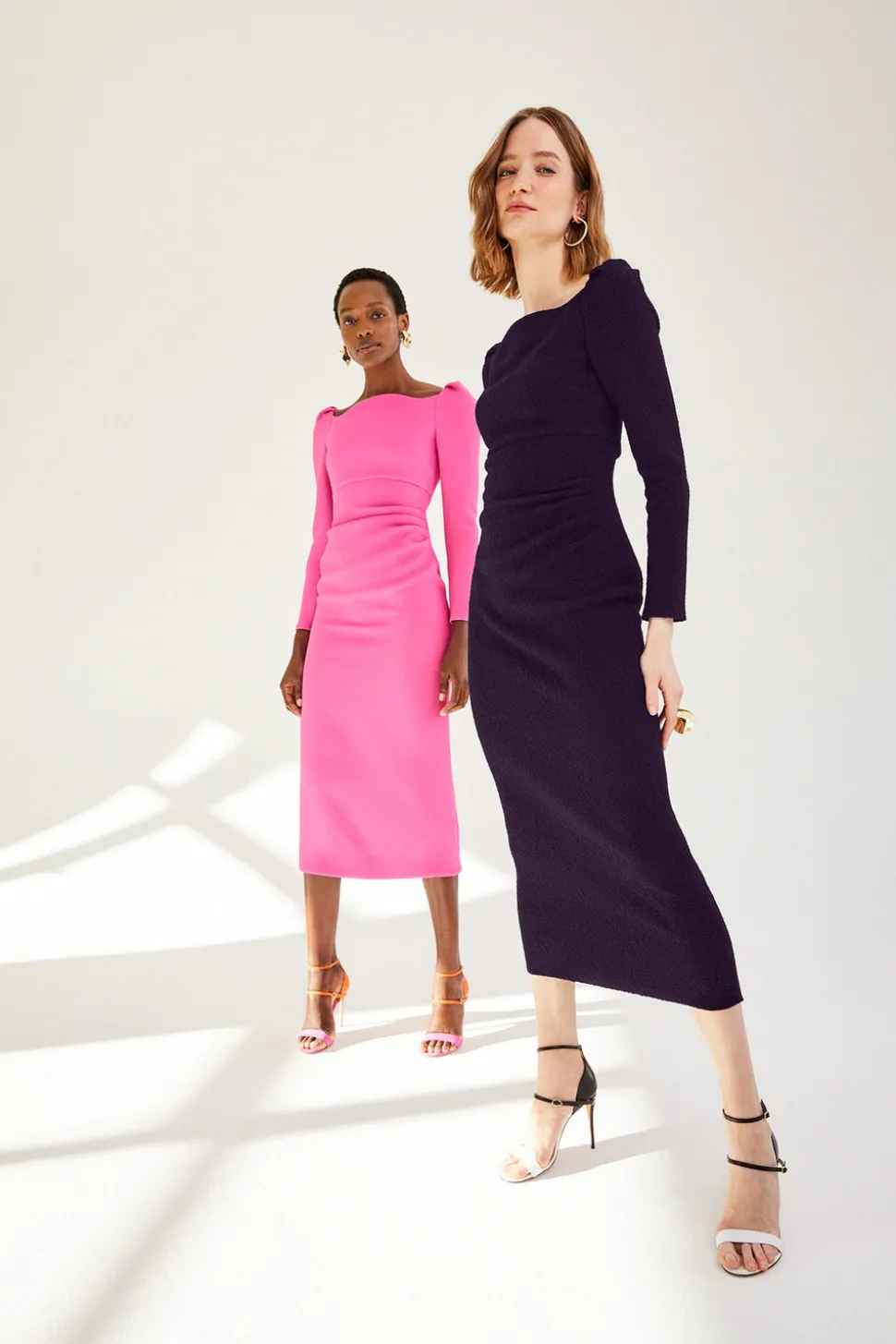 Halley Dress Stretch Crepe Hot Pink