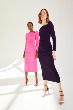 Halley Dress Stretch Crepe Blackcurrant