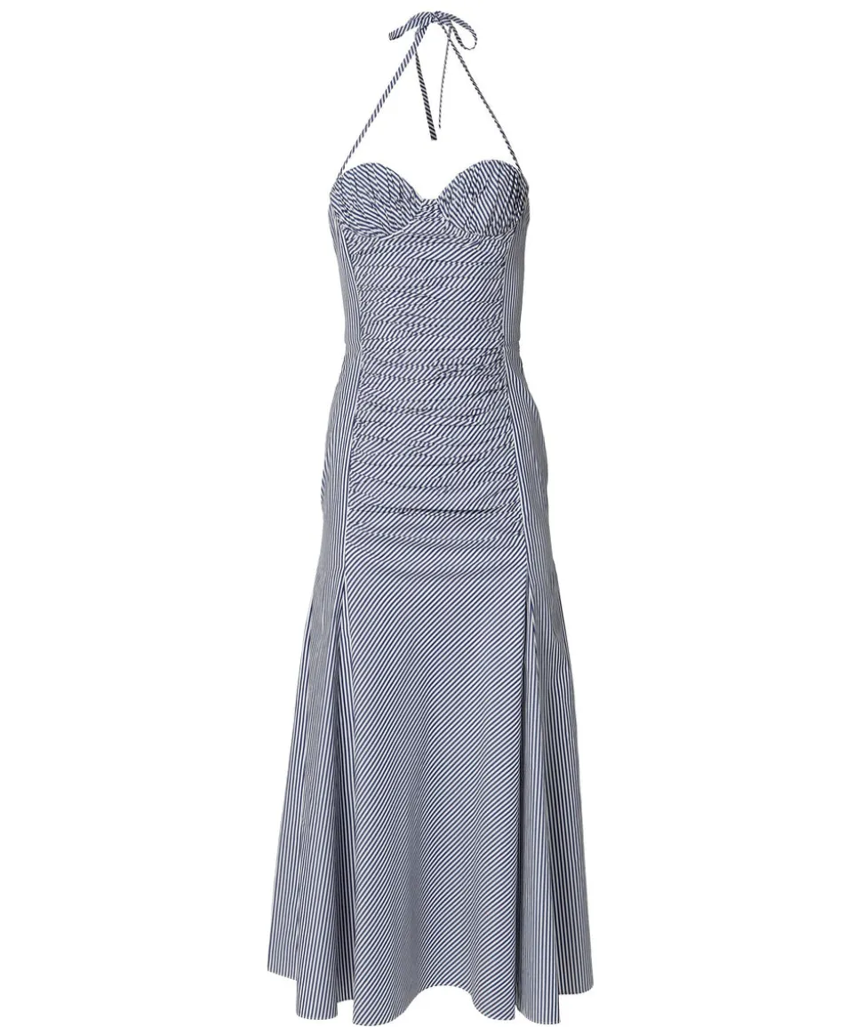 Halter Strap Bustier Striped Dress