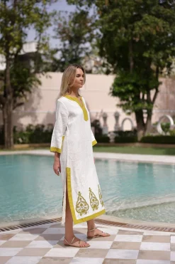 Hampton Caftan Green Paisley