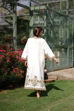 Hampton Caftan Khaki Flower