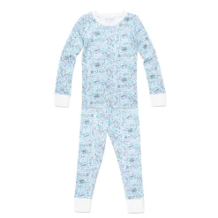 Hamptons Two Piece Kids Pajamas in Day Blue