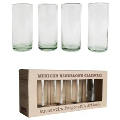 Handblown Glasses in Clear, Set of 4