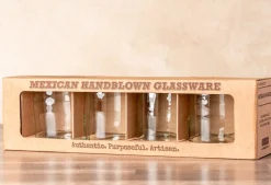 Handblown Glasses in Clear, Set of 4