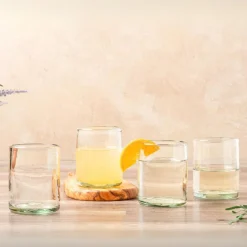 Handblown Glasses in Clear, Set of 4