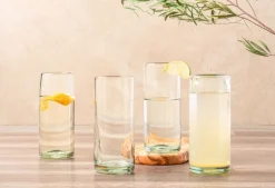 Handblown Glasses in Clear, Set of 4