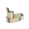 Hand-Marbled Desk Tray & Pencil Holder Organizer in Golden Blue Marbling