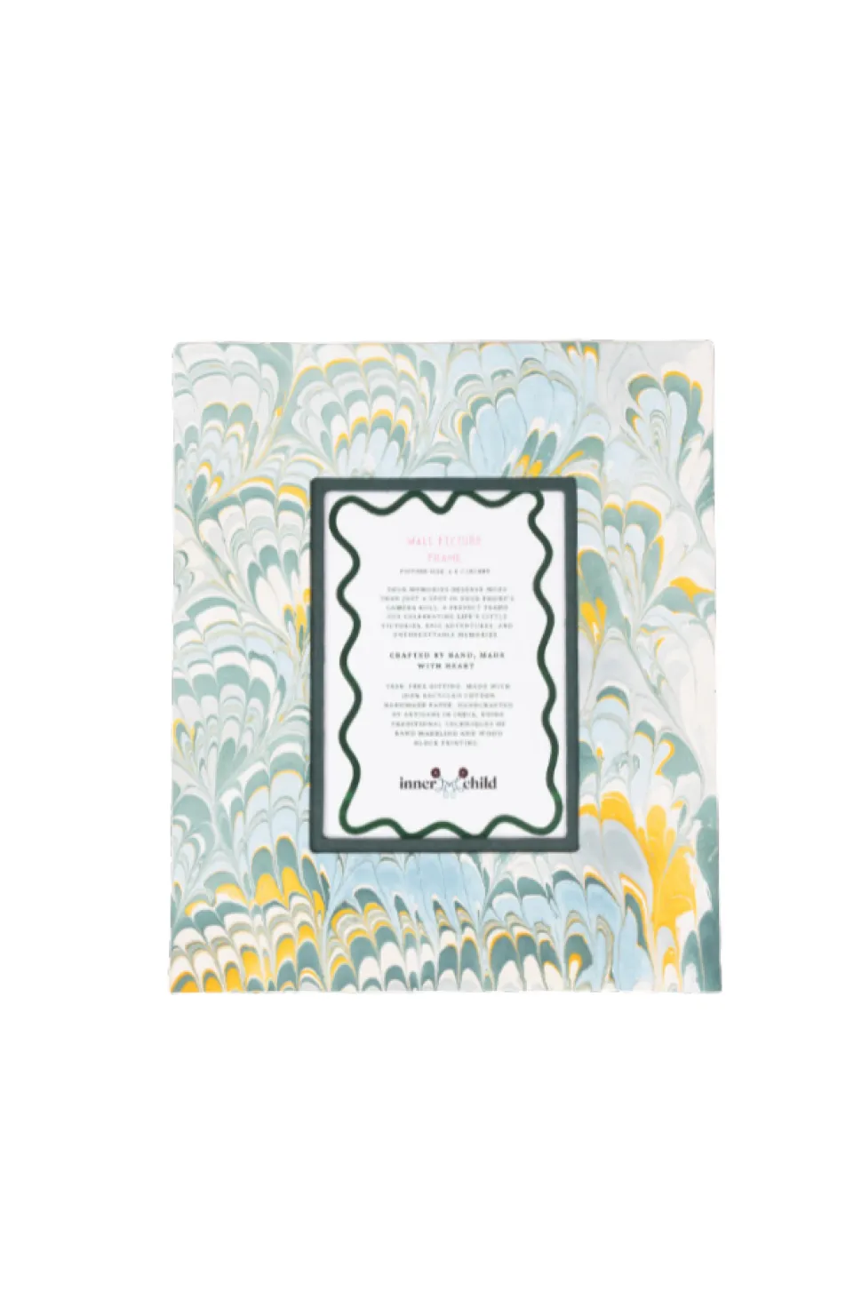 Hand-Marbled Large Wall Picture Frame 5x7 in Blue