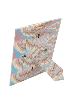 Hand-Marbled Large Wall Picture Frame 5x7 in Lilac Blue