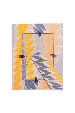 Hand-Marbled Picture Frame 4x6 in Blue & Gold
