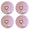 Hand-painted Custom Heart Initial Tiny Plates, Set of 4