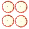 Hand-painted Custom Initial Casual Dinner Plates, Set of 4