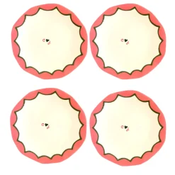 Hand-painted Custom Initial Casual Dinner Plates, Set of 4