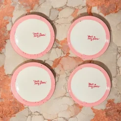 Hand-painted “Just a Tiny Piece” Tiny Plates, Set of 4