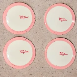Hand-painted “Just a Tiny Piece” Tiny Plates, Set of 4