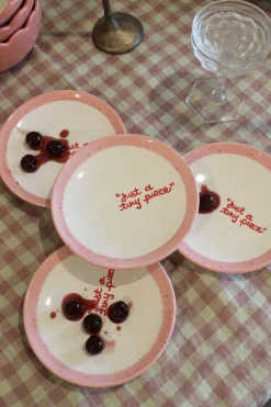Hand-painted “Just a Tiny Piece” Tiny Plates, Set of 4
