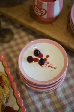 Hand-painted “Just a Tiny Piece” Tiny Plates, Set of 4