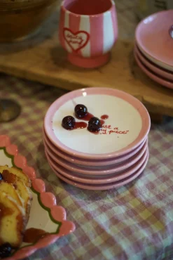 Hand-painted “Just a Tiny Piece” Tiny Plates, Set of 4