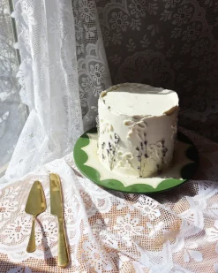 Hand-painted “Just Married” Scalloped Cake Plate