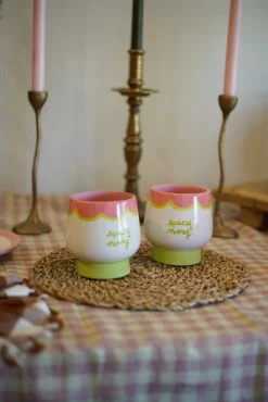 Hand-painted “Spicy Marg” Cups, Set of 2