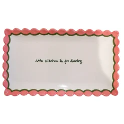 Hand-painted “This Kitchen is for Dancing” Scalloped Tray