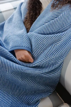 Harborview Herringbone Cornflower Blanket