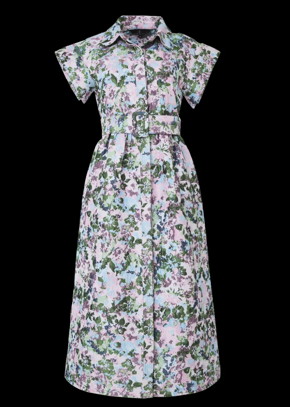 Harper Dress Pink Abstract Floral Jacquard