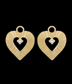 Heart Huggie Charms in Gold
