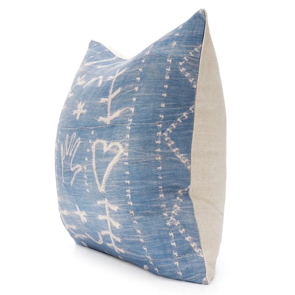 Heart in Hand Indigo Pillow