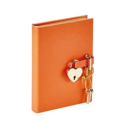 Heart Lock Diary Saffiano Leather