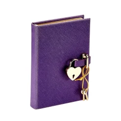 Heart Lock Diary Saffiano Leather