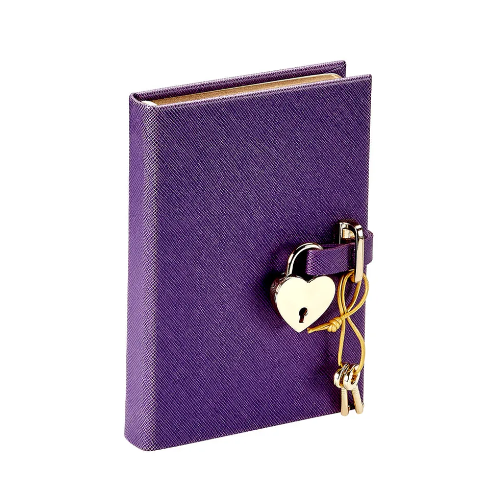 Heart Lock Diary Saffiano Leather
