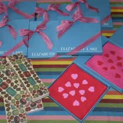 Hearts Cocktail Napkins in Red and Pink, Set of 6