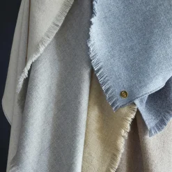 Heather Blue and Charcoal Blue Double Sided Baby Alpaca Throw Blanket