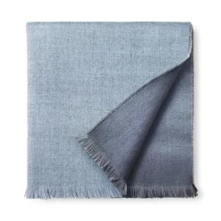 Heather Blue and Charcoal Blue Double Sided Baby Alpaca Throw Blanket
