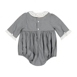 Heidi Grey Long Sleeve Smocked Bubble