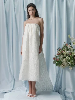 Helena Strapless Column Gown With Train