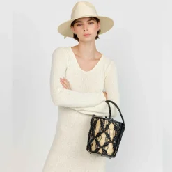 Helix Woven Mini Crossbody in Black