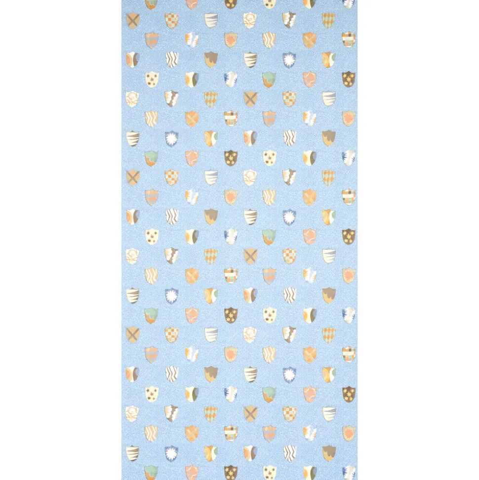 Heraldic Wallpaper in Oxford Blue